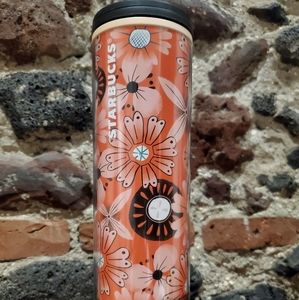 New Starbucks Mexico Orange Floral Tumbler